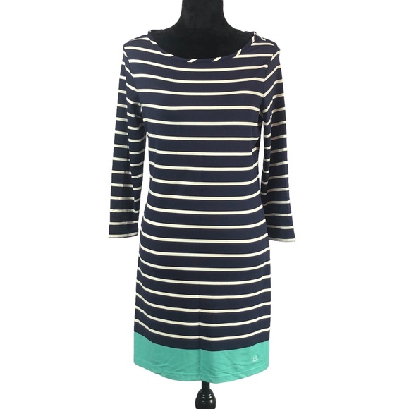 Southern Tide Navy Stripe Long Sleeve Dress size Small - Picture 9 of 10
